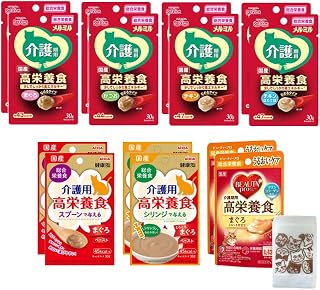 护理期用 高营养食品 猫 猫粮 Mermill 健康罐装化妆包 30克 7种×2 (共14个) 熊猫本铺原创猫咪图案迷你保存拉链袋套装