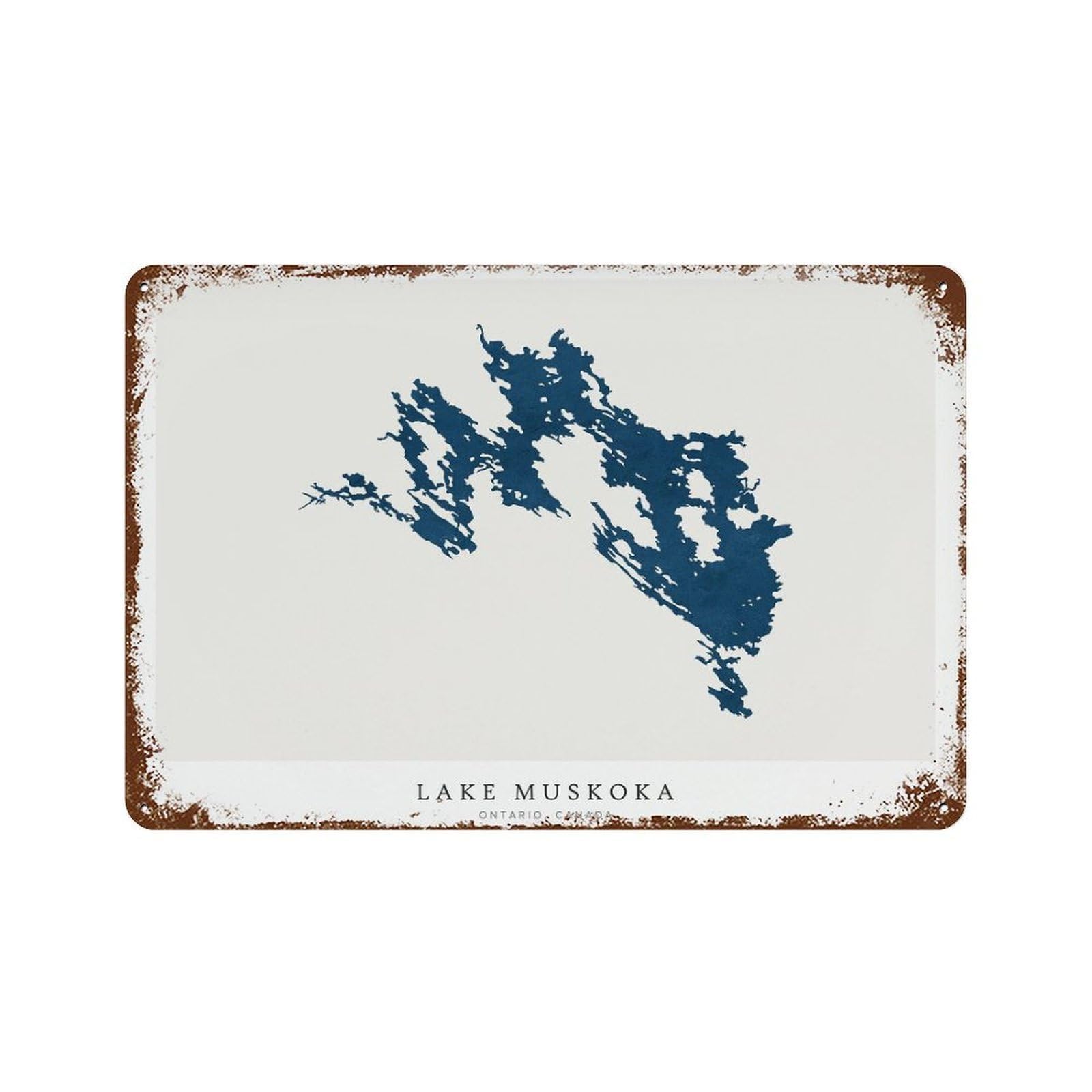 xiaoxiaoshen Lake Muskoka Map Ontario Canada (2) Wall Decor Art Metal Tin Poster Modern Home Decor Art Home Bar Shop Decorations Vintage Sign 20x30cm