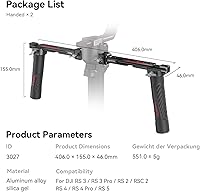 Vista 6 de SMALLRIG Mango Doble Empuñadura para Cardán DJI RS 4 /RS 4 Pro/RS 3 / RS 3 Pro/RS 2 / RSC 2, Empuñadura de Mango de Cardán con Rieles NATO, Zapata