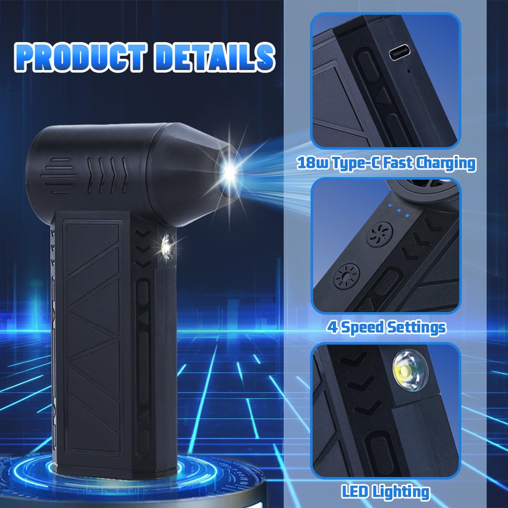 Flintronic Compressed Air Duster PC Cleaner, 130000RPM Air Blower, Electric air Blower - Image 2