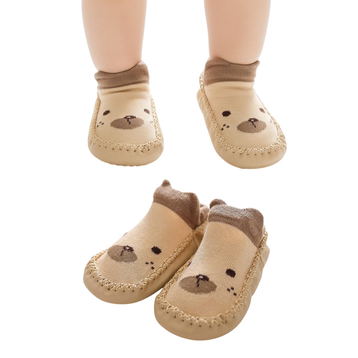 Anti-Skid leather soled Shoe Socks for Baby Boys and Baby Girls-12 to 18 months, Medium-image-37