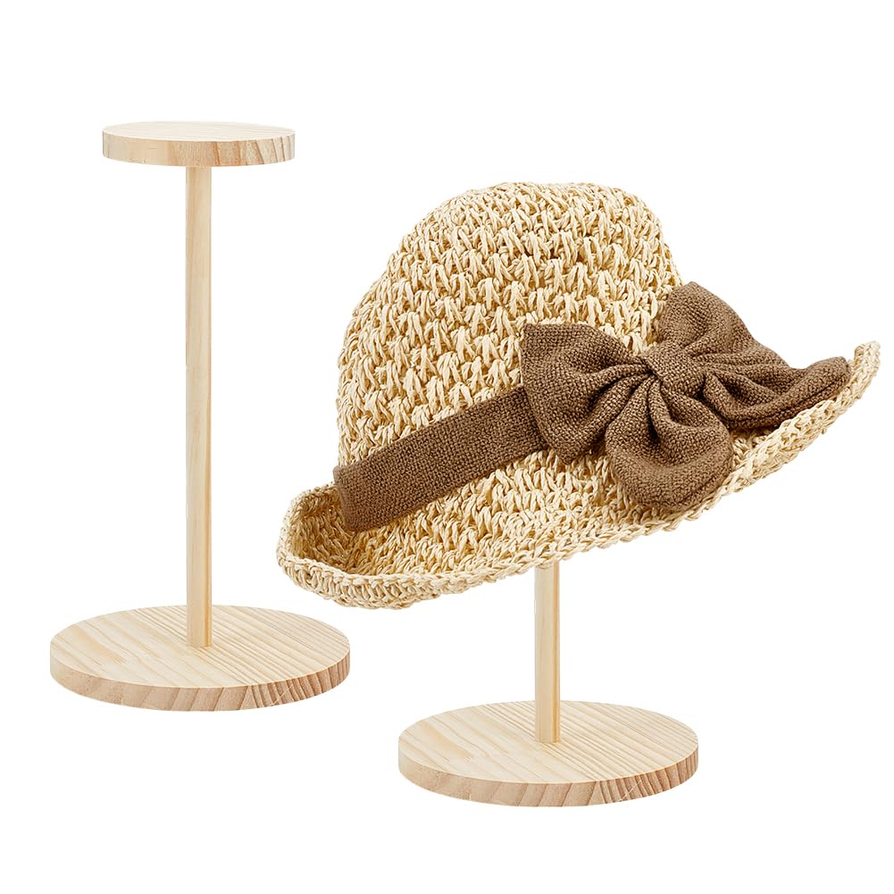 PH PandaHall 2pz Espositore per Cappelli in Legno Portacappelli da Tavolo, Supporto per Cappelli per Venditori Home Hat Helmet Display Organizer, 14.5x26.3cm