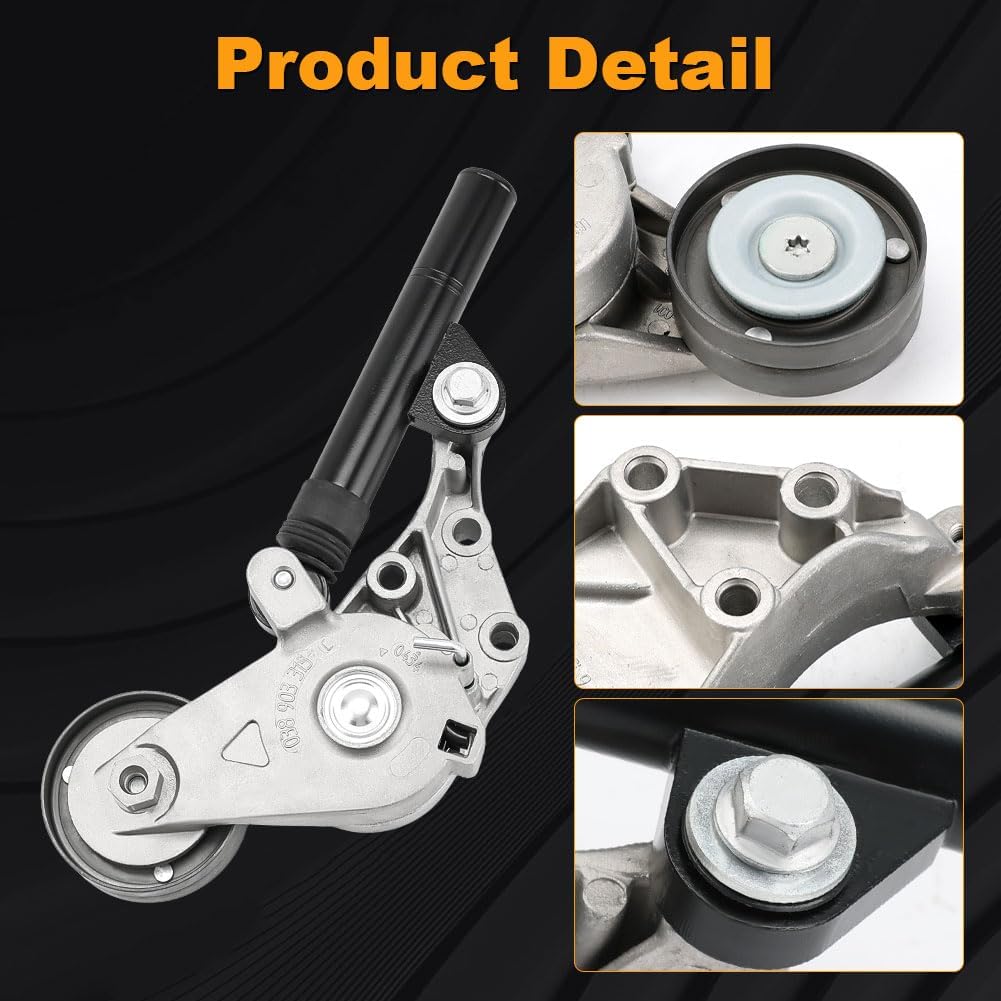 Drive Belt Tensioner Compatible with Volkswagen Beetle 1998-2003, Golf 1999-2003, Jetta 1999-2004 Replacement for 038903315C 038903315