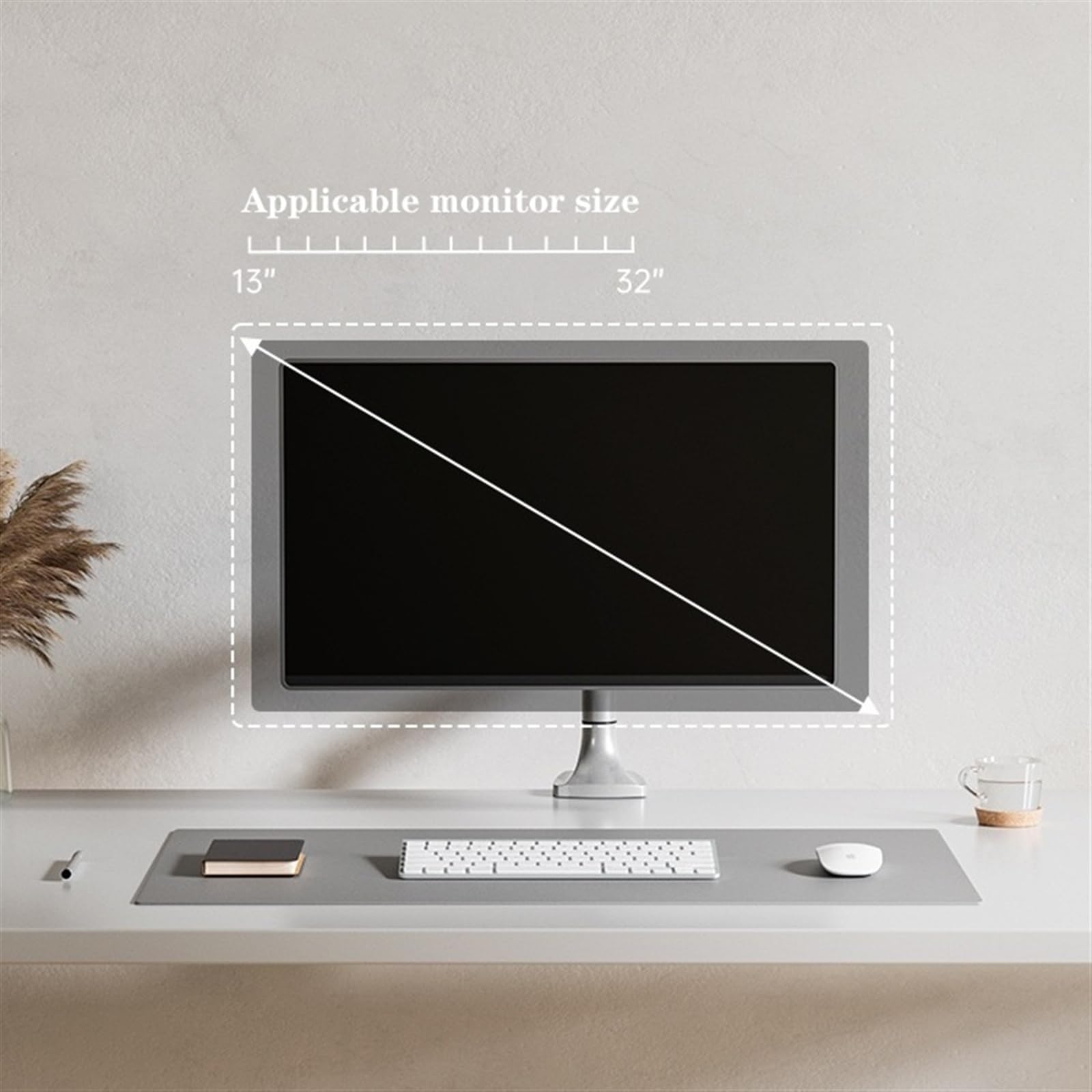 Supporto da scrivania per monitor Supporto da scrivania for doppio monitor for schermo massimo da 32 pollici, 19,8 libbre, braccio for monitor in alluminio con molla a gas regolabile con VESA 75/100 m
