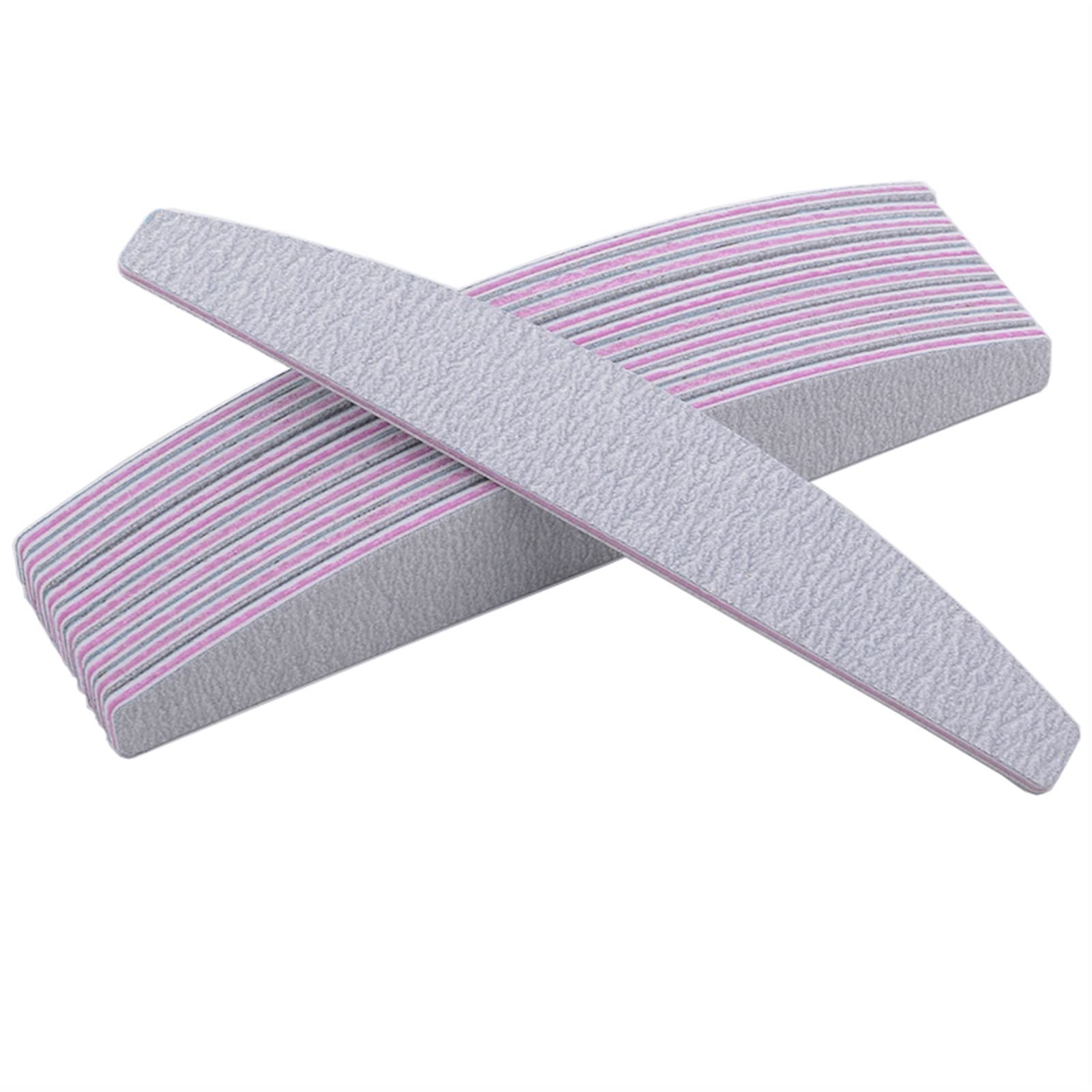 TRUSTTWO 25 PZ Nail File Sanding Half Moon 100/180 Nail Art Gel Polish Tips Tampone Bulder File del Buffer Nail Salon Manicure Strumenti di Cura The New