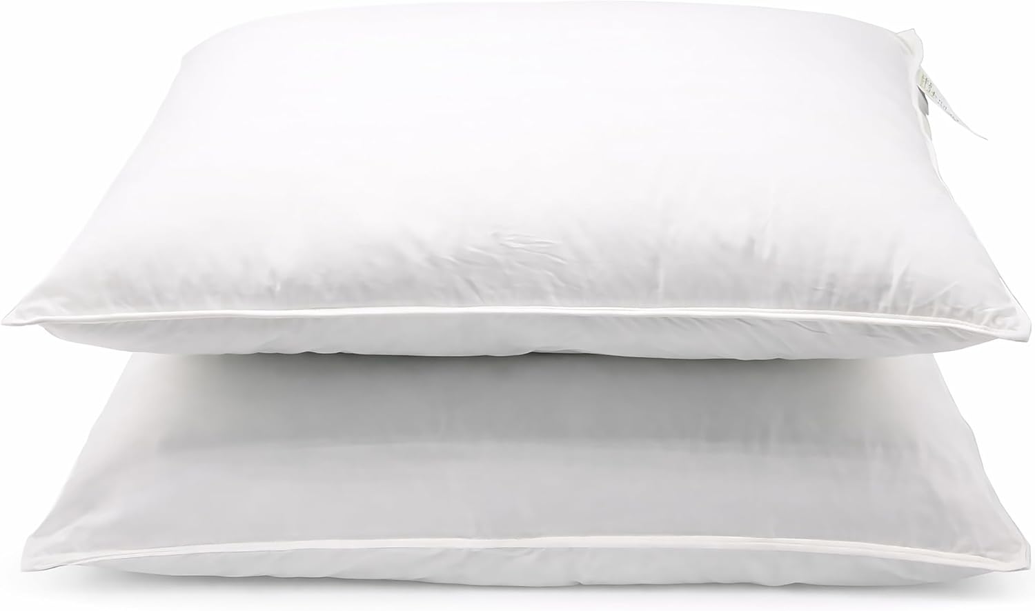 OrganicTextiles Down Alternative Pillows with Organic Cotton Cover GOTS Certified, Adjustable Loft, Neck Pain Relief Support, Back Side Stomach Sleeper, Bed Pillow for Sleeping - (Queen) - Pack of 2