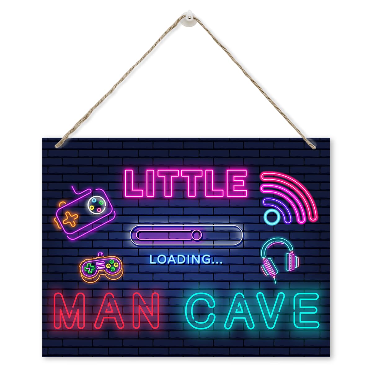 Game Door Sign, Man Cave Sign, Rustic Hanging Wooden Plaque Sign, Gamer Room Wall Decor, Gaming Decor Art, Funny Nursery Decor for Boys, Wall Decorations for Bedroom Playroom, Man Cave Decor