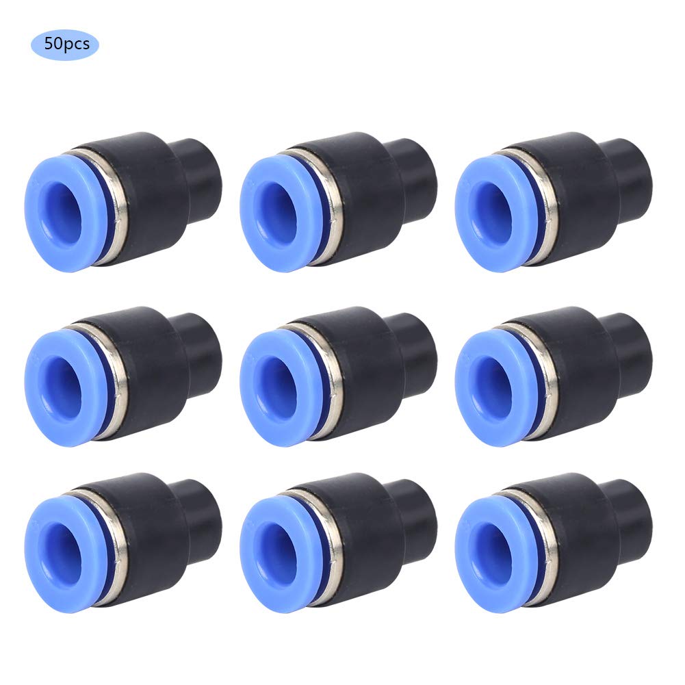 50pcs Bouchons de Tuyau, Bouchon de Tuyau d'Air Bouchon Pneumatique Pièces Mécaniques PPF6 Insert Rapide en Laiton en Plastique pour Embout Femelle Push Fit de 6mm