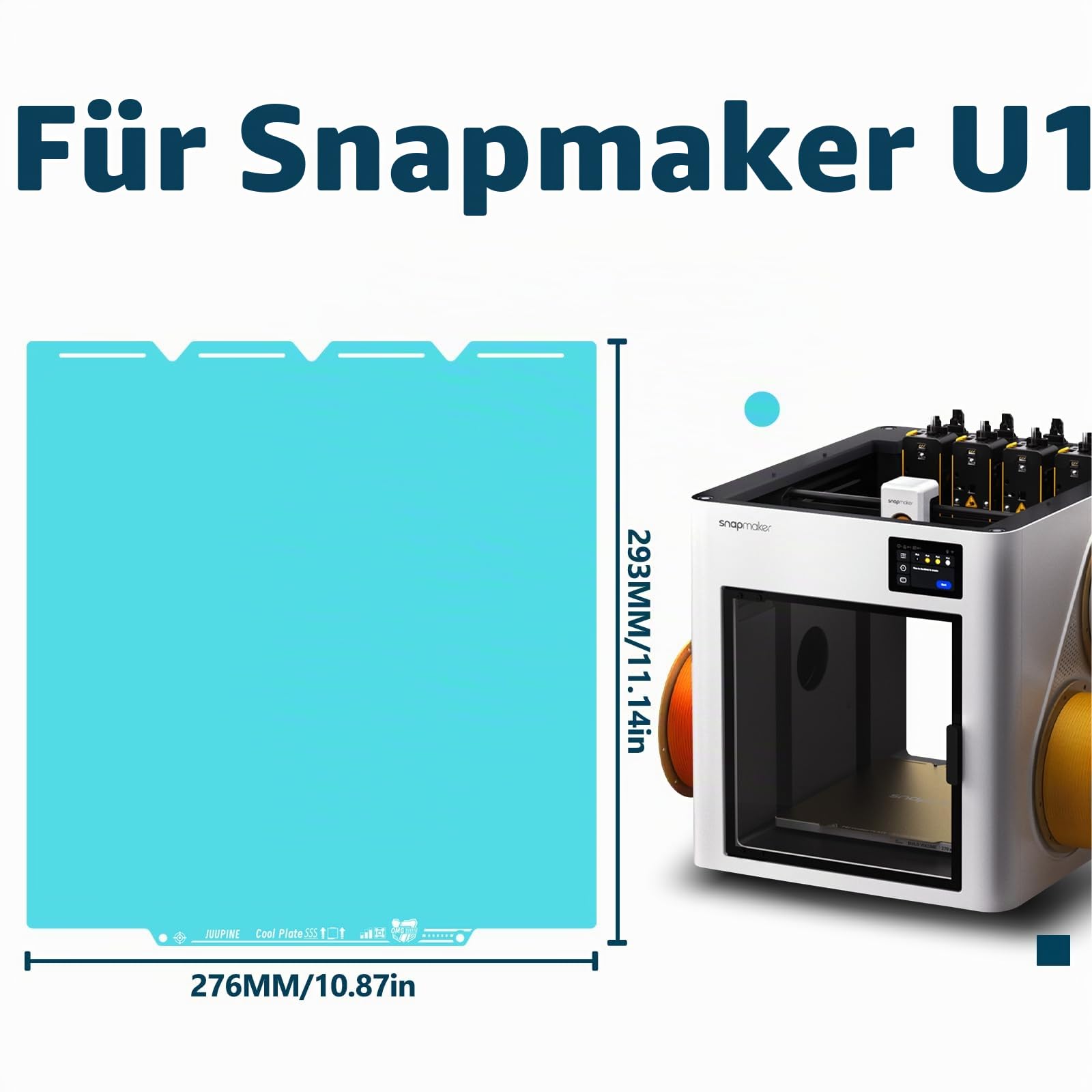 OMG Cool Plate For Snapmaker U1 Texture PEI Glacier Plate 270x270mm Double-Sided Printing Platform, Flexible and Detachable Heatingbed Made of Spring Steel for Snapmaker U1 3D Printer Parts
