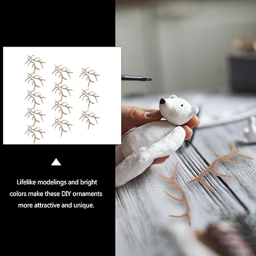 Miniatura 8 de DOITOOL 12 pares de cuernos de plástico de Navidad, ramas de ciervos artificiales, cuernos de ciervo de Navidad, cuernos de ciervo, muñeco de nieve,