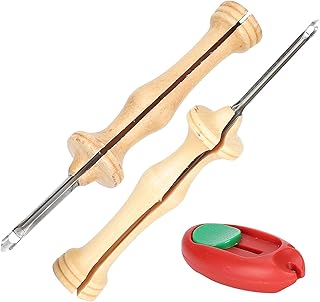 Zestaw igieł do dziurkowania, rurka ze stali nierdzewnej drewniany uchwyt drewniany uchwyt igła do dziurkowania do robótek ręcznych dla majsterkowiczów