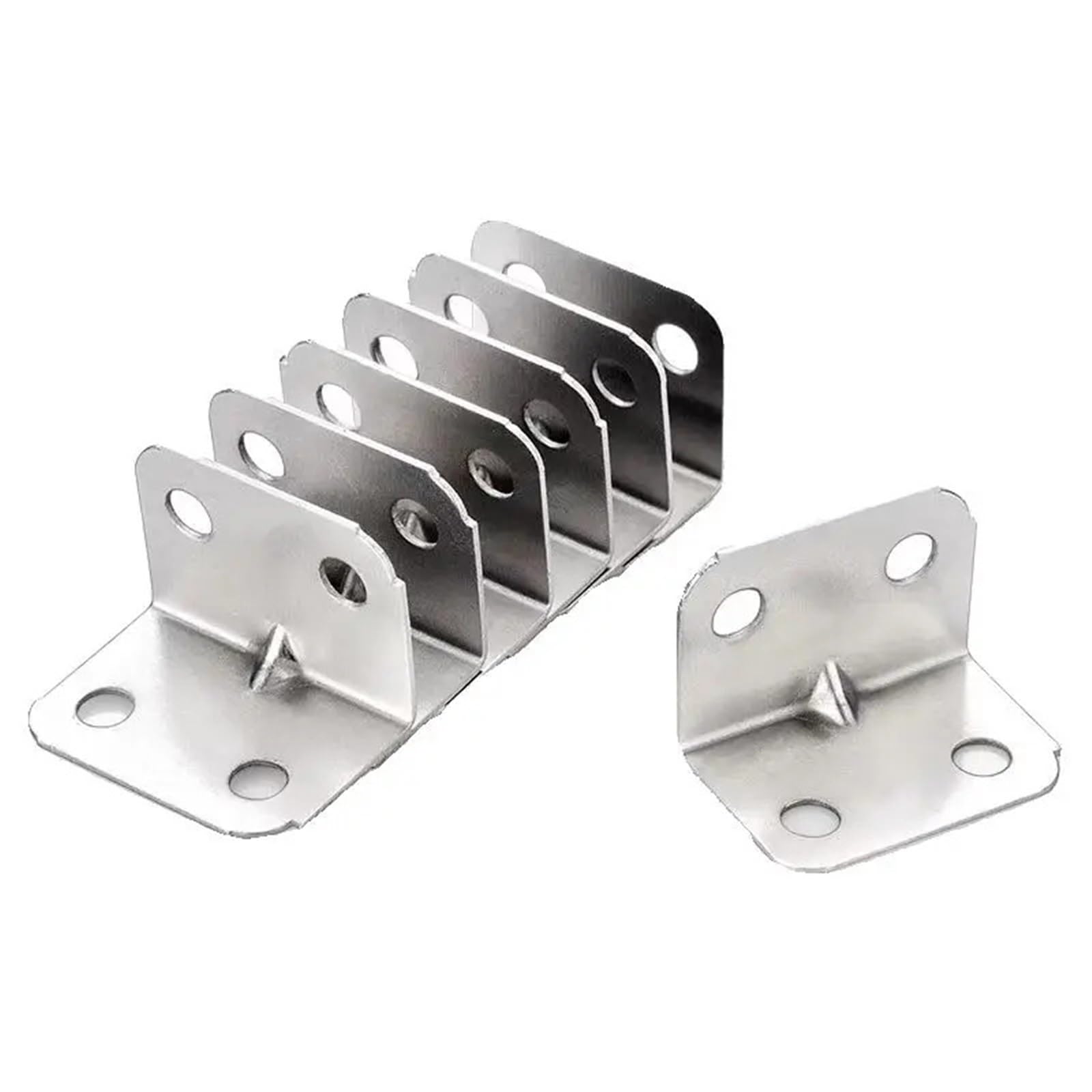 Cidegoo 20Pcs Corner Code 10/20 Pcs,Four Hole Corner Code,90Right Angle Bracket,Hardware Accessories, Usedfor Fixing Connectors On Chairs And Tables(20Pcs)