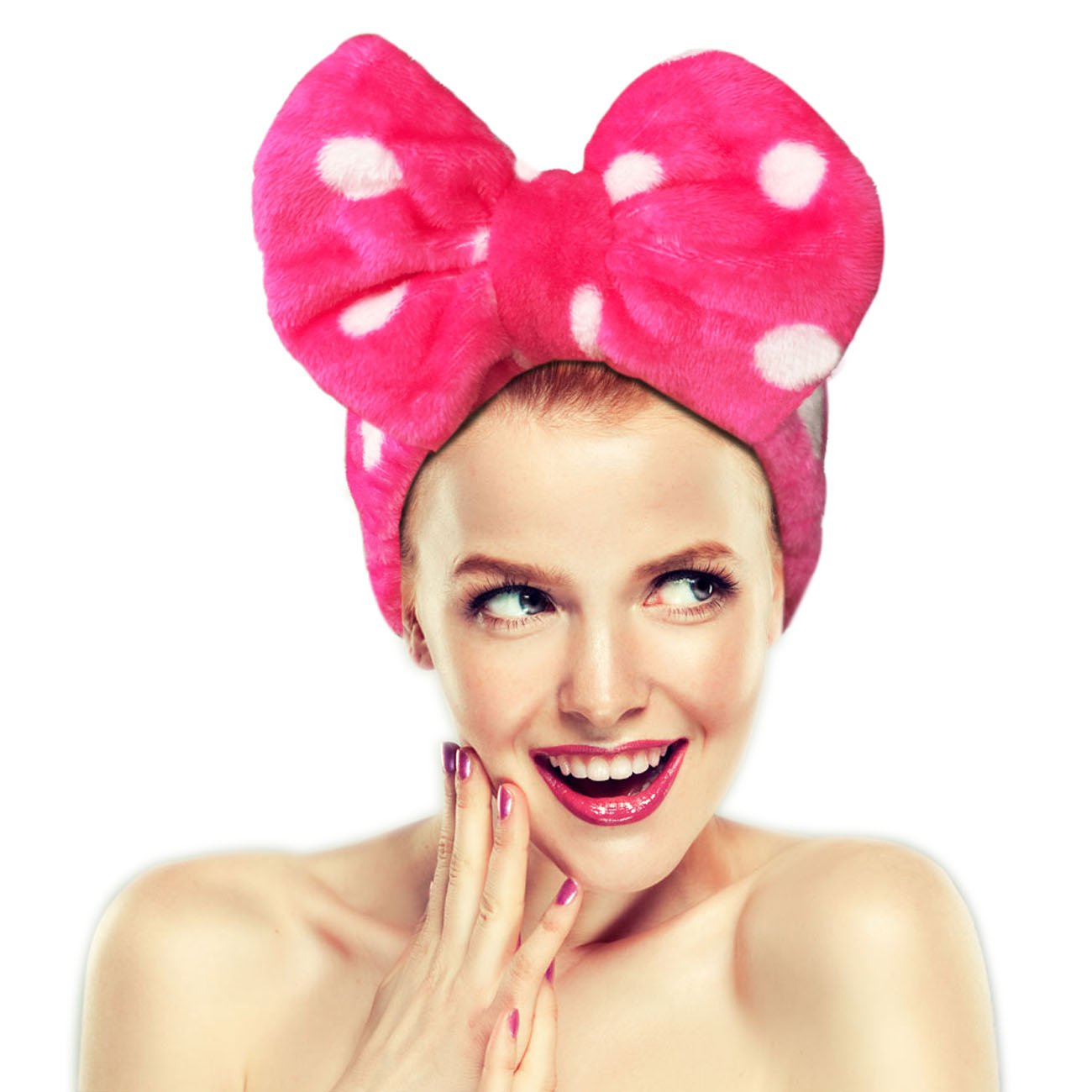 6pcs Bowknot Elastic Headband- buy now, shipped fast Molain Spa Headband | Bowknot Hair Band for Women | Coral  main image 3