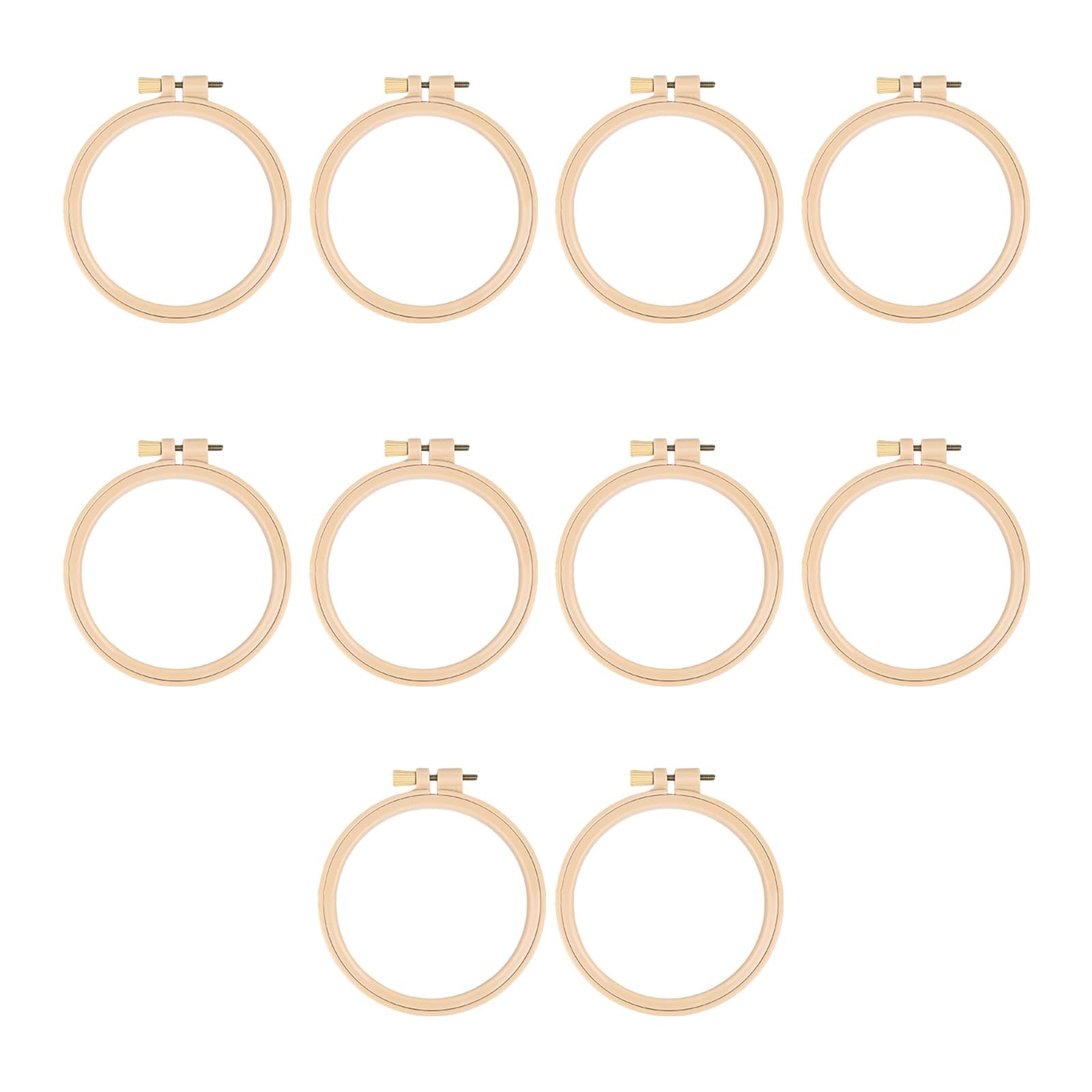 10Pcs Round Stitching Hoops Ergonomic Embroidery Frames with Quick Mechanism for Needlework Crafting Embroidery Hoop