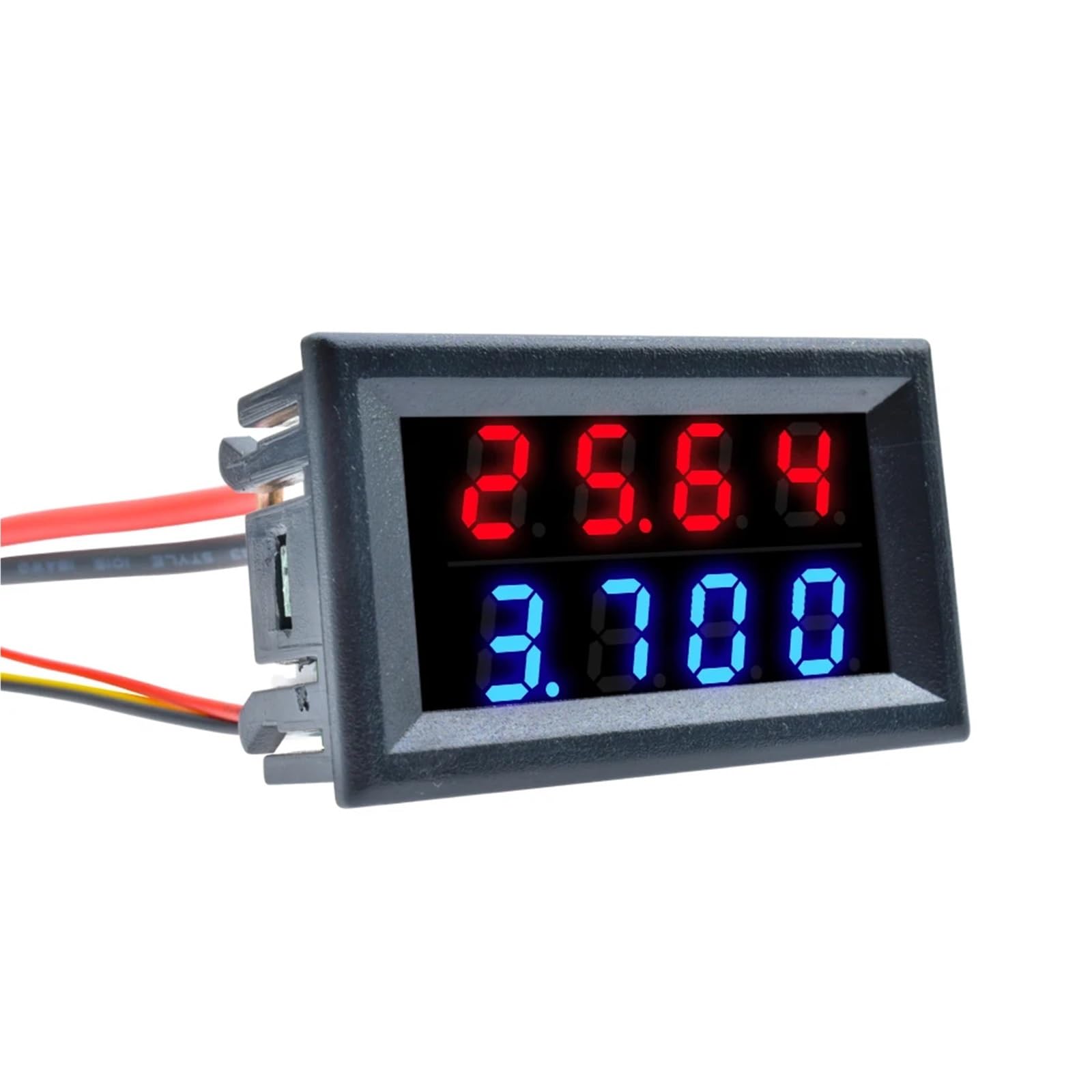 10 Stück 0,28 Zoll LED Digital Amperemeter 3/4 Bit 5 Drähte DC 100 V/200 V 10 A Spannungsmessgerät Spannungsprüfer Tester Blau Rot Dual Display (4bit rot blau, 200 V 10 A)