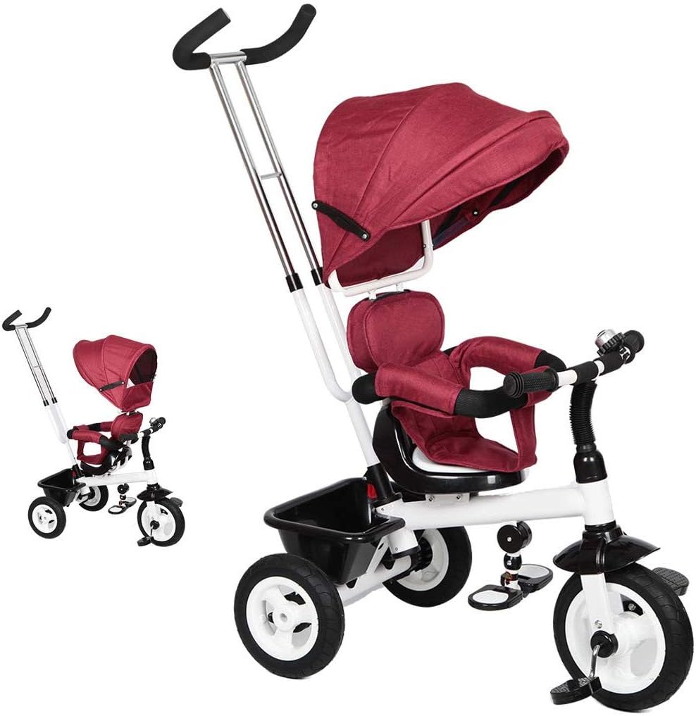 triciclo a spinta per bambini con cinghie