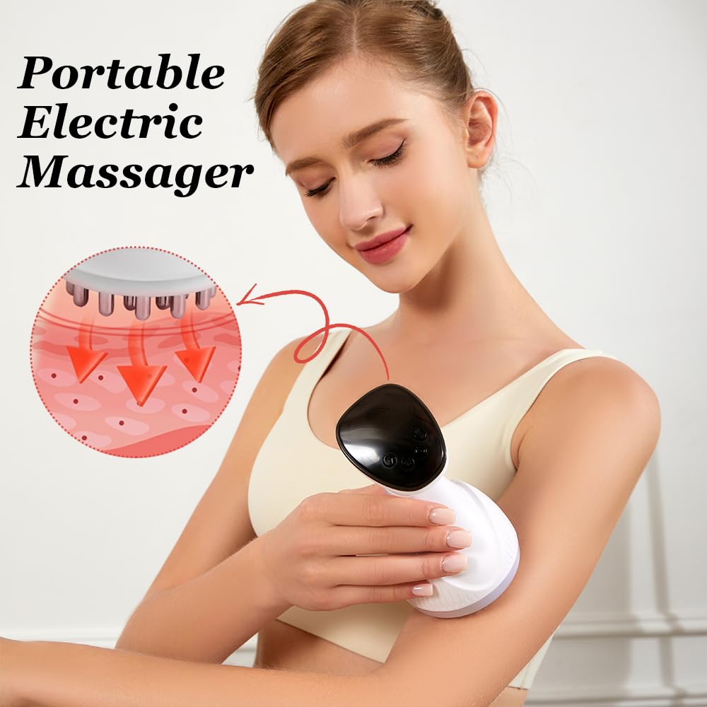 Raspador eléctrico, Cepillo Eléctrico de Meridianos, Masajeador Portátil de Meridianos Corporales, Masaje de Hombro, Cuello y Cuerpo Gua Sha, Vibración, Calor y Relajación Muscular
