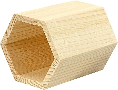 Miniatura 3 de 12 soportes de madera de 4 pulgadas con forma hexagonal para lápices de madera sin terminar para manualidades (3 x 3 x 4 pulgadas)