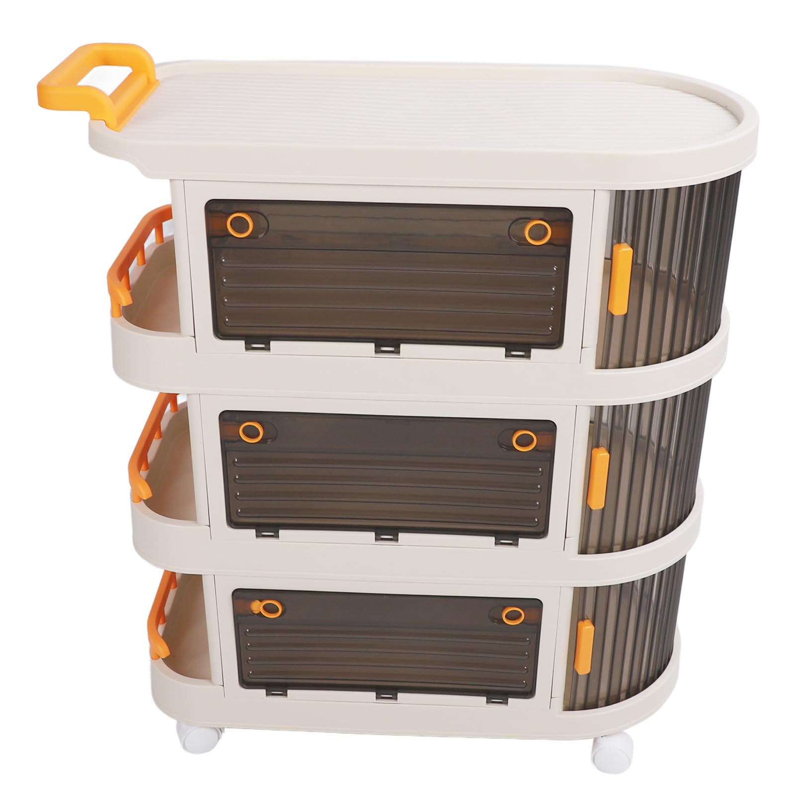 Rengue Carrito Utilitario con Ruedas, Organizador con Asa, Material PP, Panel Transparente con Ruedas, para Carrito Utilitario con para Cocina y Baño, Almacenamiento de Varios Niveles para el Hogar