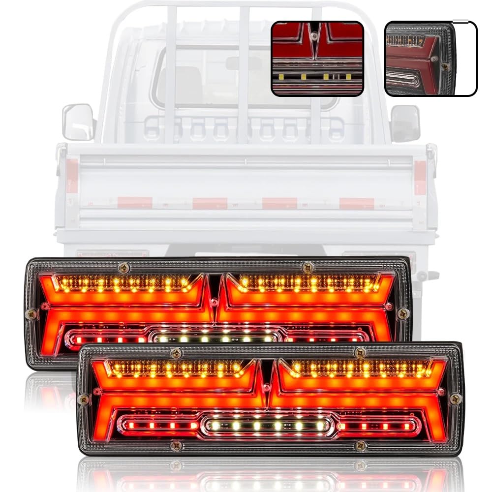 Amazon.co.jp: トラックテールランプ 2PCS 12/24V ダイナミック LED 