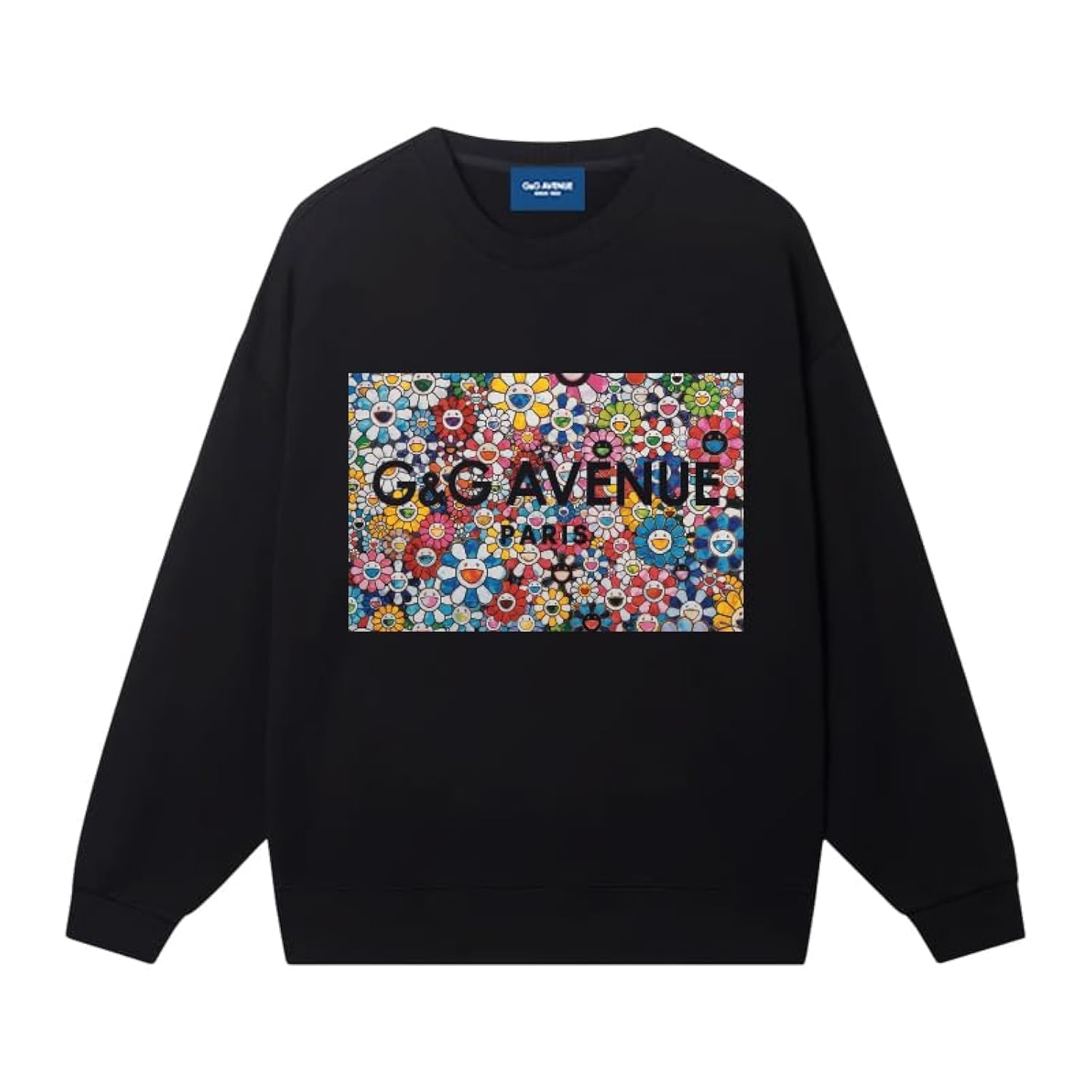 G&G AVENUEUnisex sports loose pullover for spring and autumn, casual and comfortable round neck long sleeved sunflower printed sweatshirt with a base