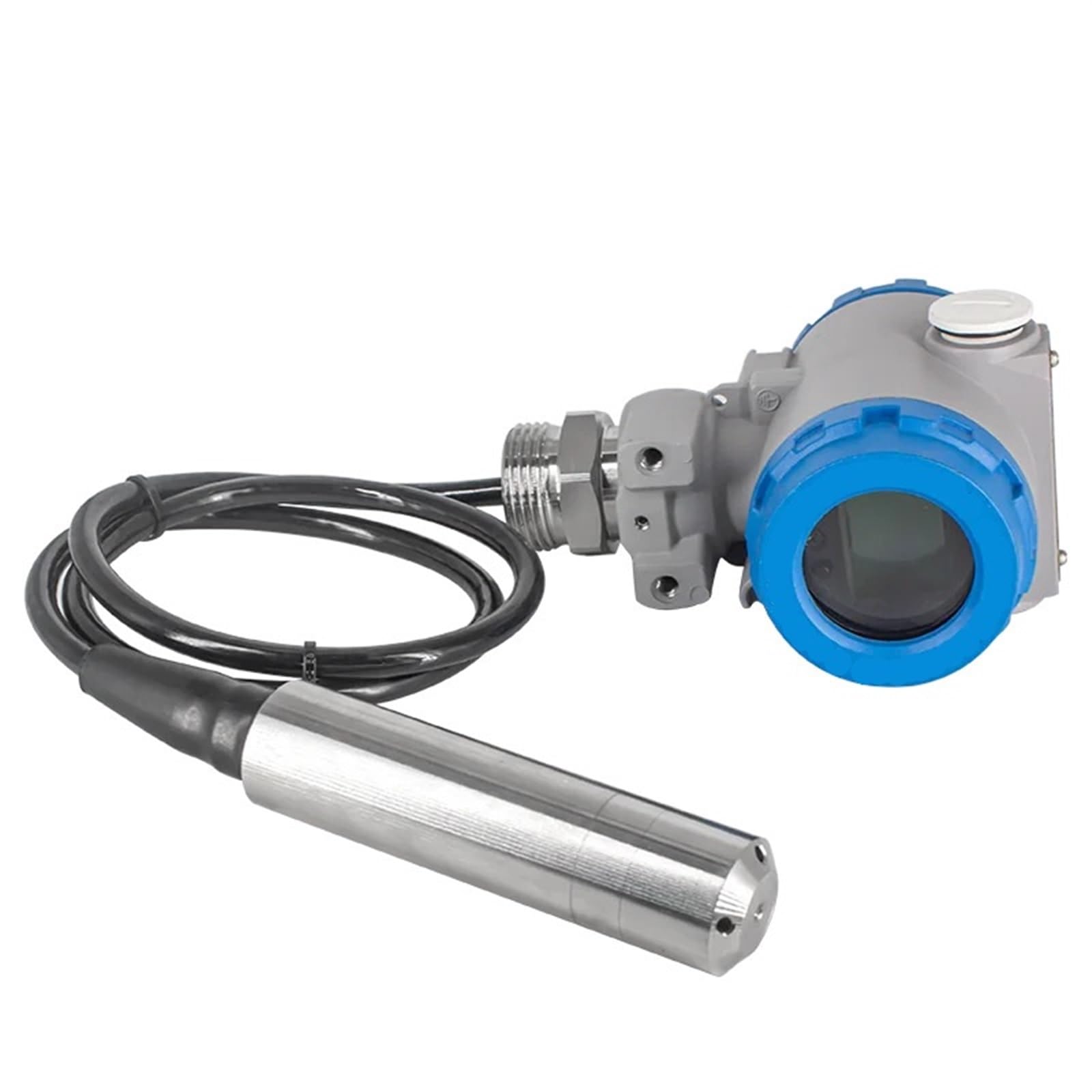 DC24V 5m Range LCD Display 4-20mA 1-5V 0-10V RS485 Submersible Water Level Pressure transducer Liquid Level Transmitter Sensor(4-20mA Range 3m)