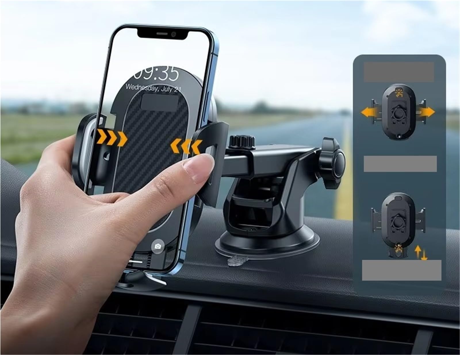 Per Huawei Supporto Per Telefono Da Auto 360 ° Parabrezza Cellulare Supporto Smartphone Supporto Universale Accessori Porta Cellulare Auto(One Pack Two Uses)