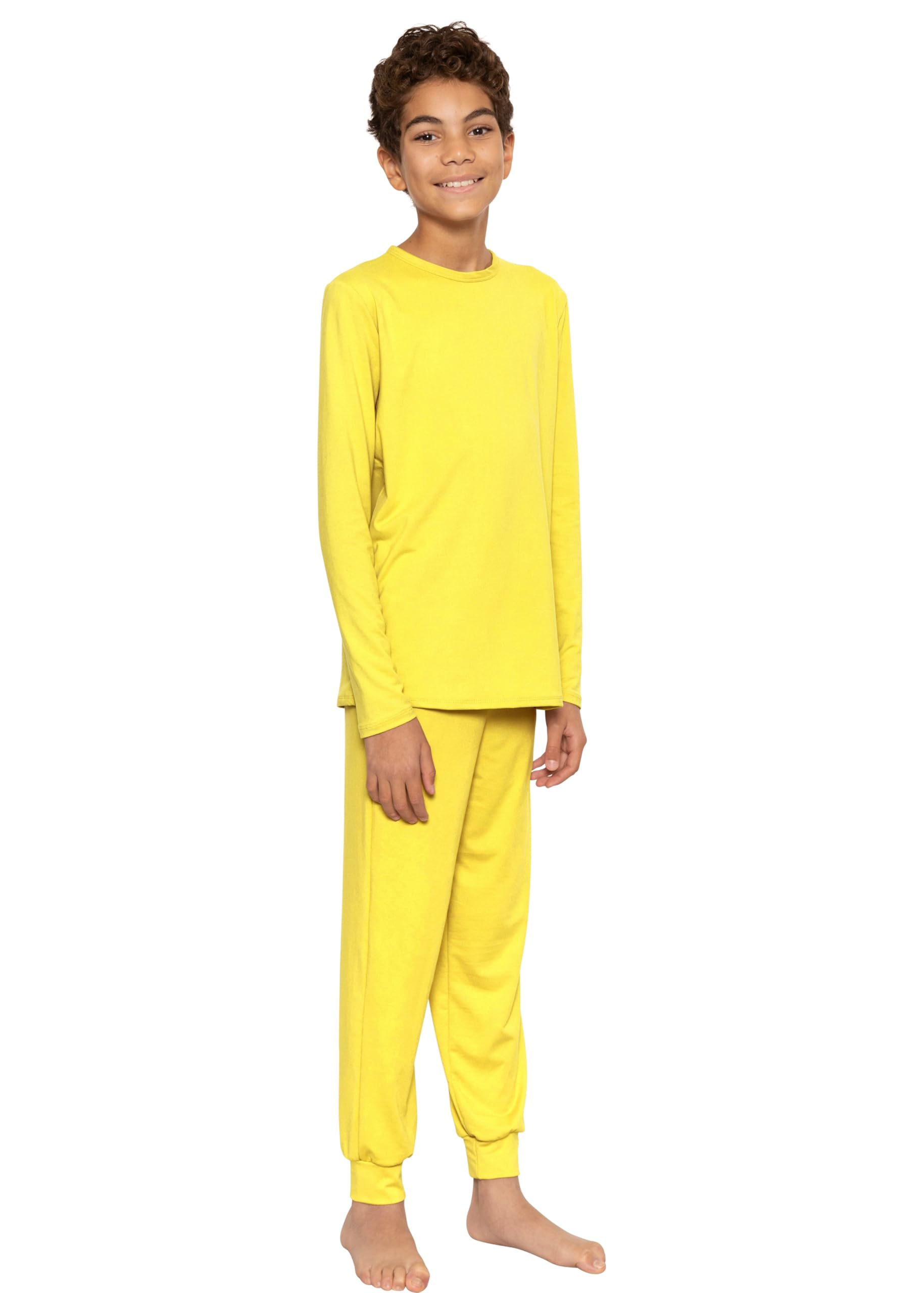 STRETCH IS COMFORT Boys Thermal Set Long Sleeve Top with Jogger Pants | Crew Neck or Hoodie | Thermal Underwear For Kids Set