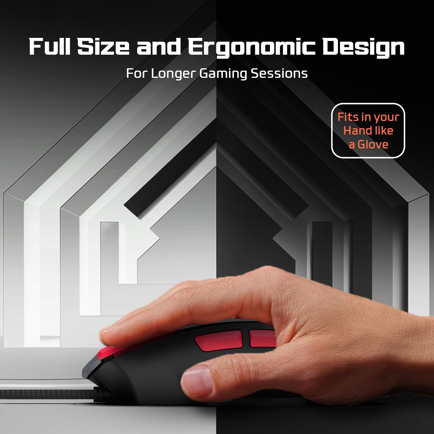 EvoFox Blaze 2 Wired Gaming Mouse | High Performance 1000Hz Polling Rate, Upto 12,800 DPI, RGB Lighting, 8 Programmable Buttons, Software Support with On-Board Memory, Durable Huano Switches — Amazon image 5