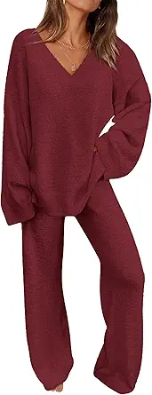 PRETTYGARDEN Lounge Sets for Women Two Piece Sweaters Pajama Set Fall Fashion 2025 Loungewear Outfits Matching Winter Clothes