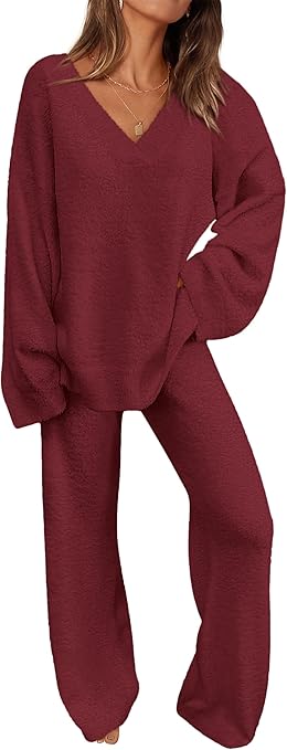 PRETTYGARDEN Lounge Sets for Women Two Piece Sweaters Pajama Set Fall Fashion 2025 Loungewear Outfits Matching Winter Clothes