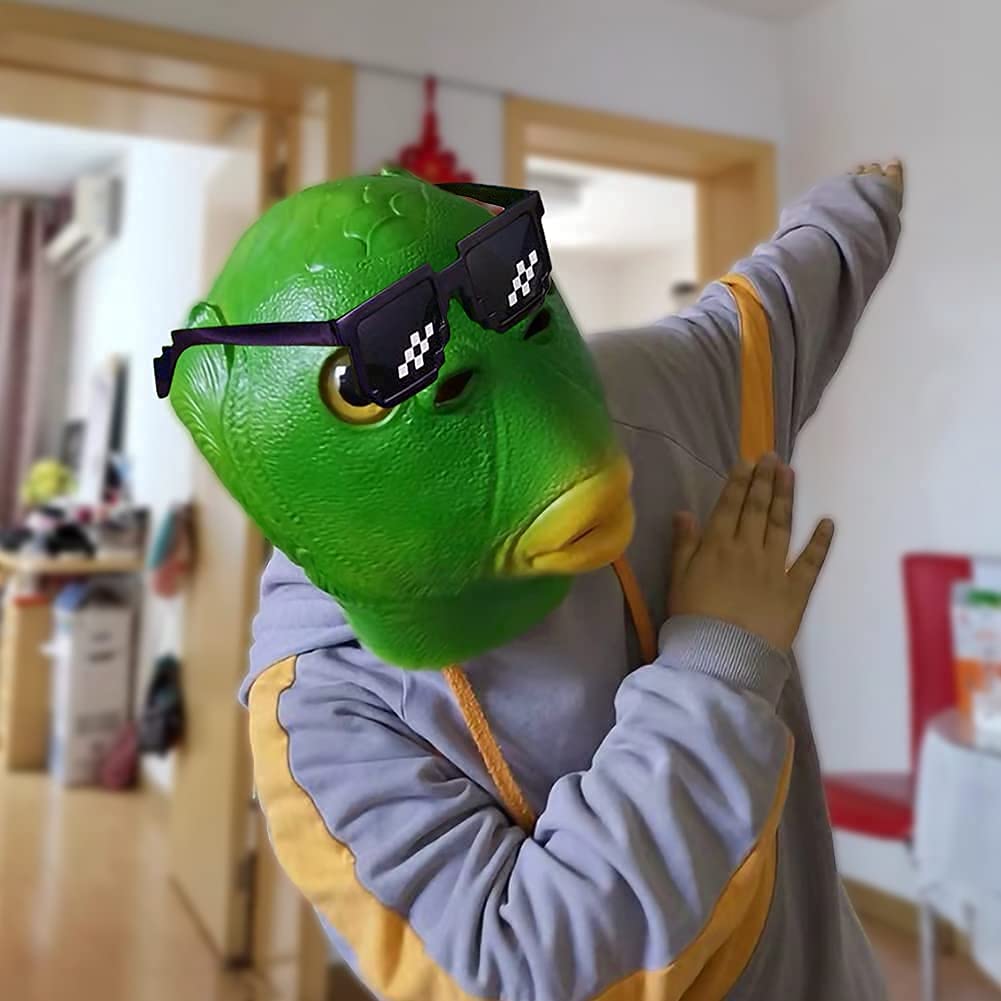 HUYIWEI 1 PCS Animal Mask, Fish Mask,Green Fish Mask,Green Mouth Fish Latex  Mask,Green Fish Head Cover Headgear,Halloween Costume Party, Party Costumes  Halloween Cosplay Green – BigaMart, image size:1001x1001