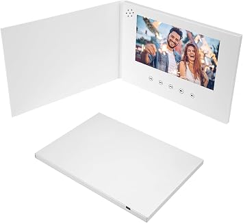 Diyeeni Video Greeting Card, Customizable Video Book with LCD Screen, 720P HD Video Playback, 128M Memory Video Brochure for Anniversary, Christmas, Wedding, Father Day (7in)