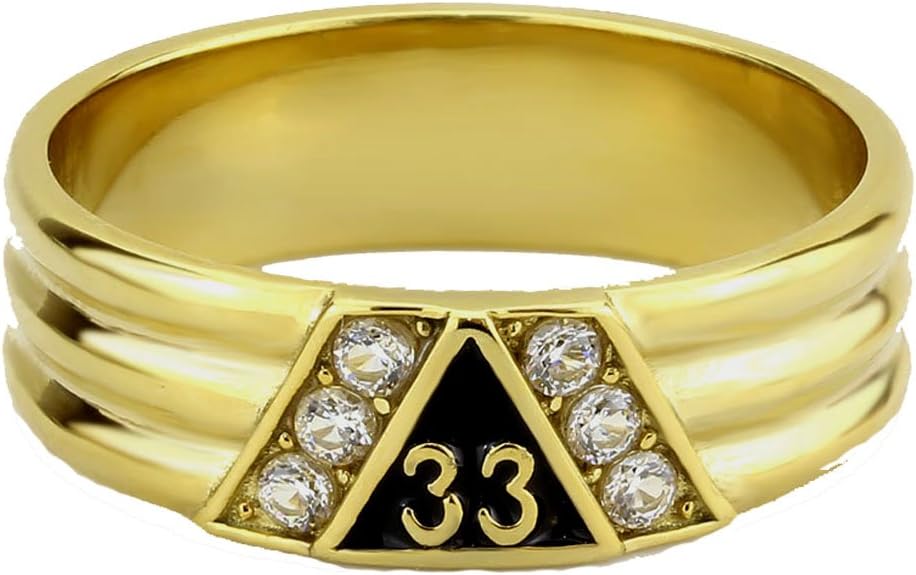 T24 Scottish Rite 33 Degree Stainless Steel Ring 33rd Thirty Third Freemason Mason