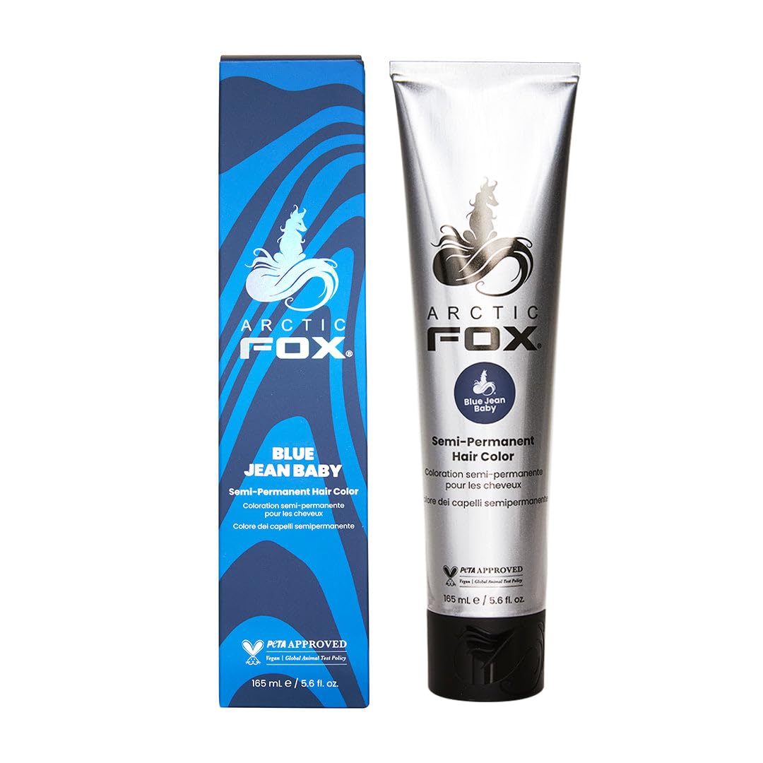 ARCTIC FOX 100% Vegan & Cruelty Free Vibrant Semi Permanent Hair Colour Dye - Blue Jean Baby 165 ml e
