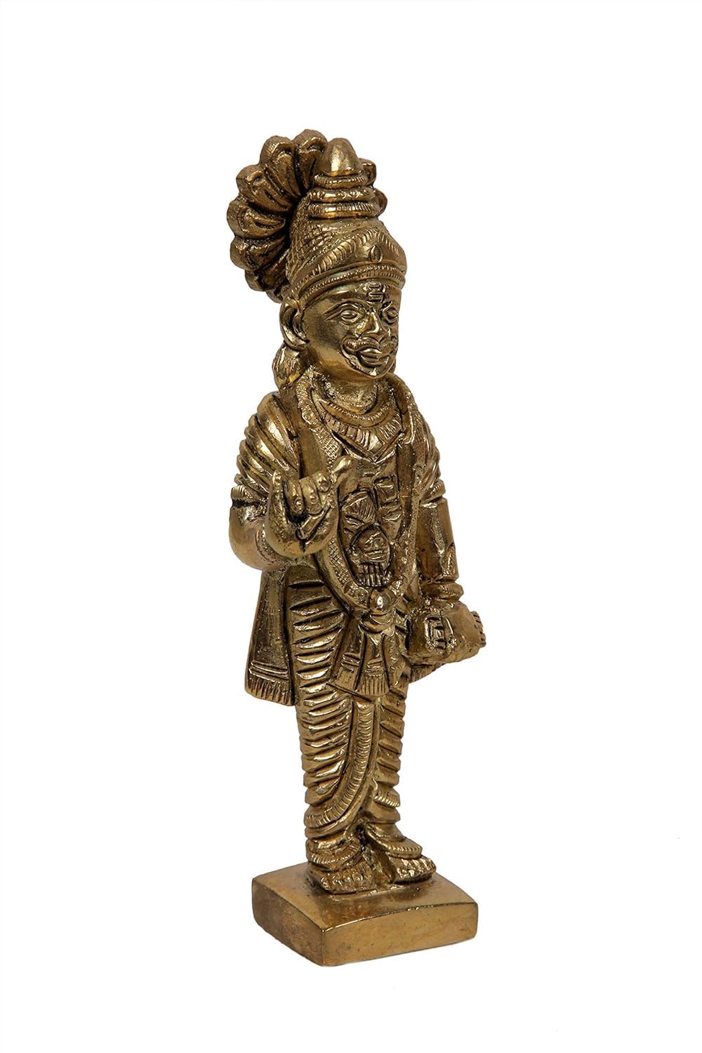 JJ Brass Chitragupta Idol Murti Statue for Pooja Table Mnadir Car Office Decor Handicraft Showpiece Items - Yellow, 1.5 x 0.8 x 5.3 Inch (L x W x H)