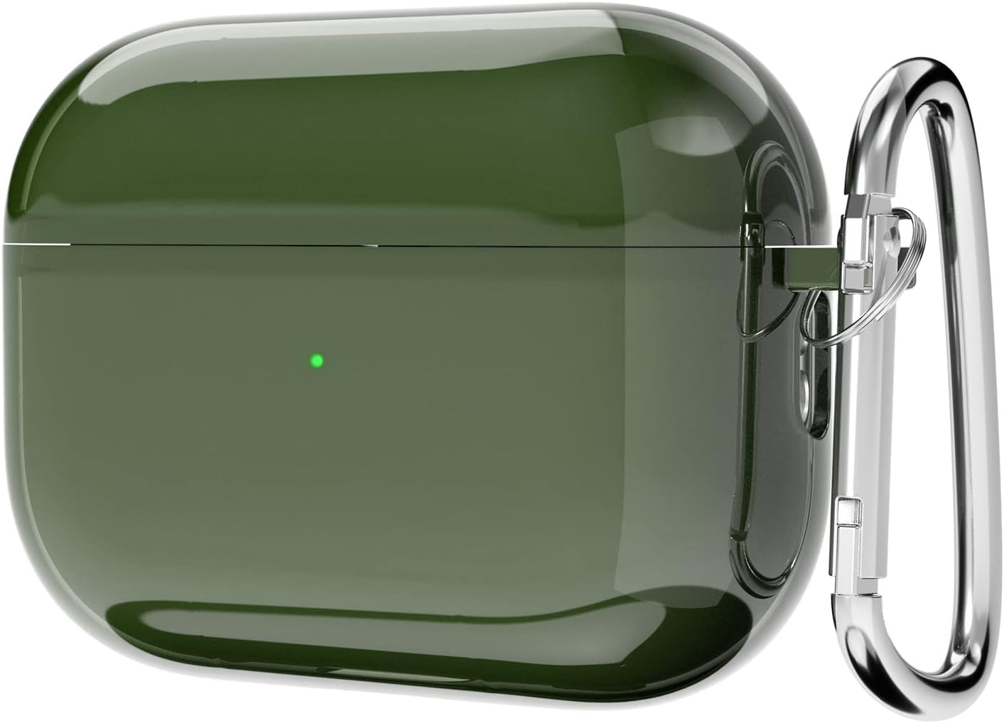 for Airpods Pro 2 Case Clear Hard Plastic, Transparent Simple Cute Airpods Pro 2nd Generation Case with Keychain, Y2k Aesthetic Trendy Airpods Cover Accessories for Women Girl, Green