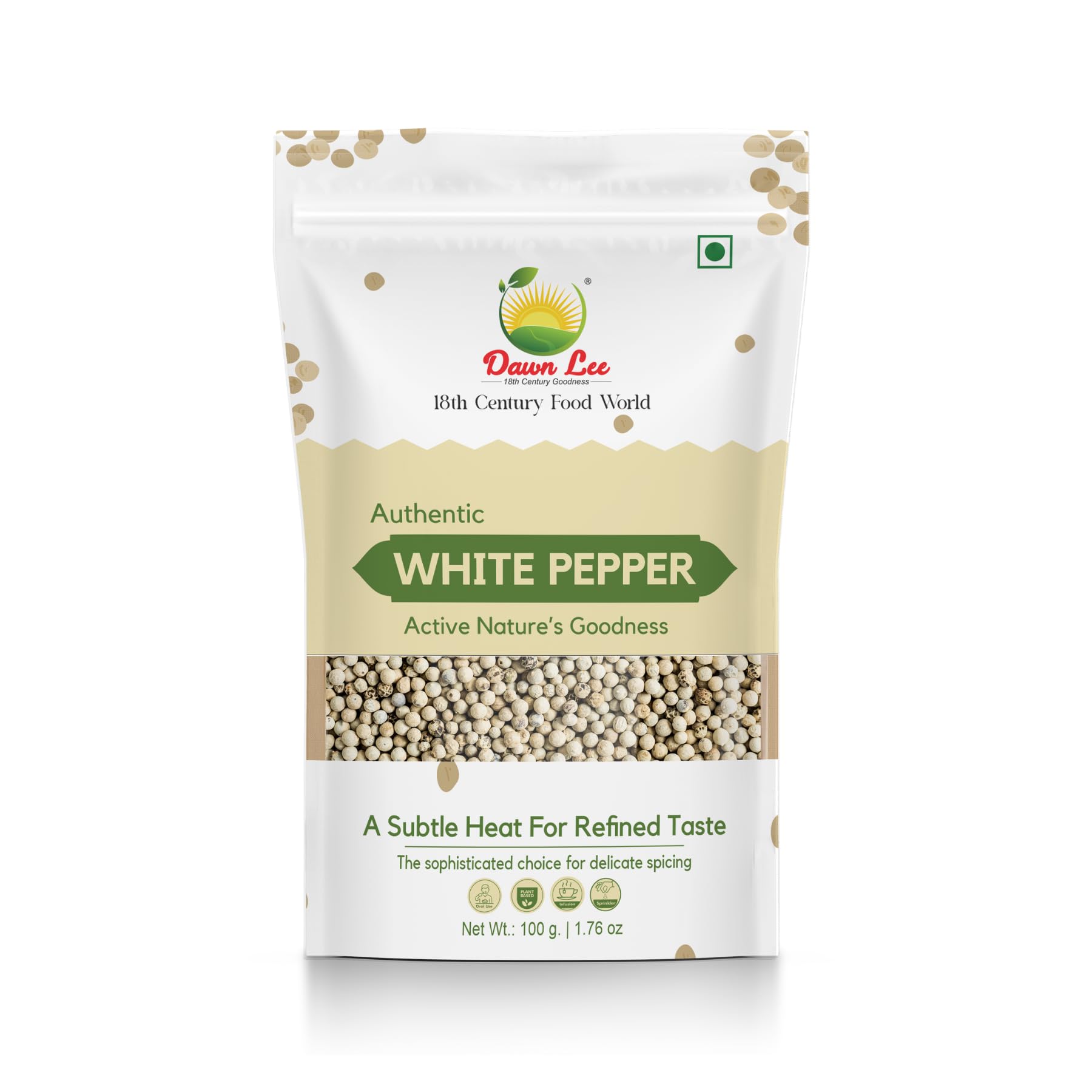 Dawn Lee White Pepper/Sabut Safed Mirch Whole Spices (100 Gm)