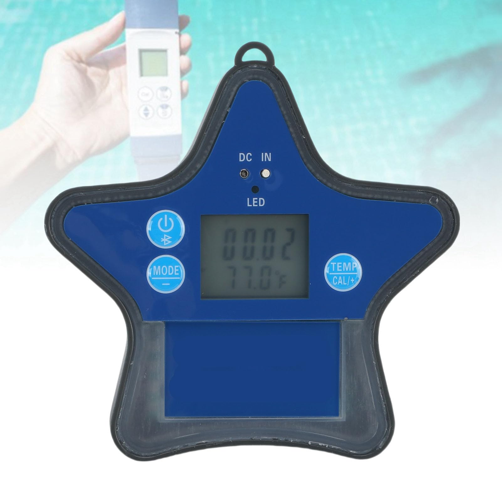 Asixxsix Schwimmender Wassertester, Poolwasser Monitor mit PH ORP CL EC TDS Salzgehalt Temperatur, App Steuerung für Pools Spas Aquarien Hydroponik Labore