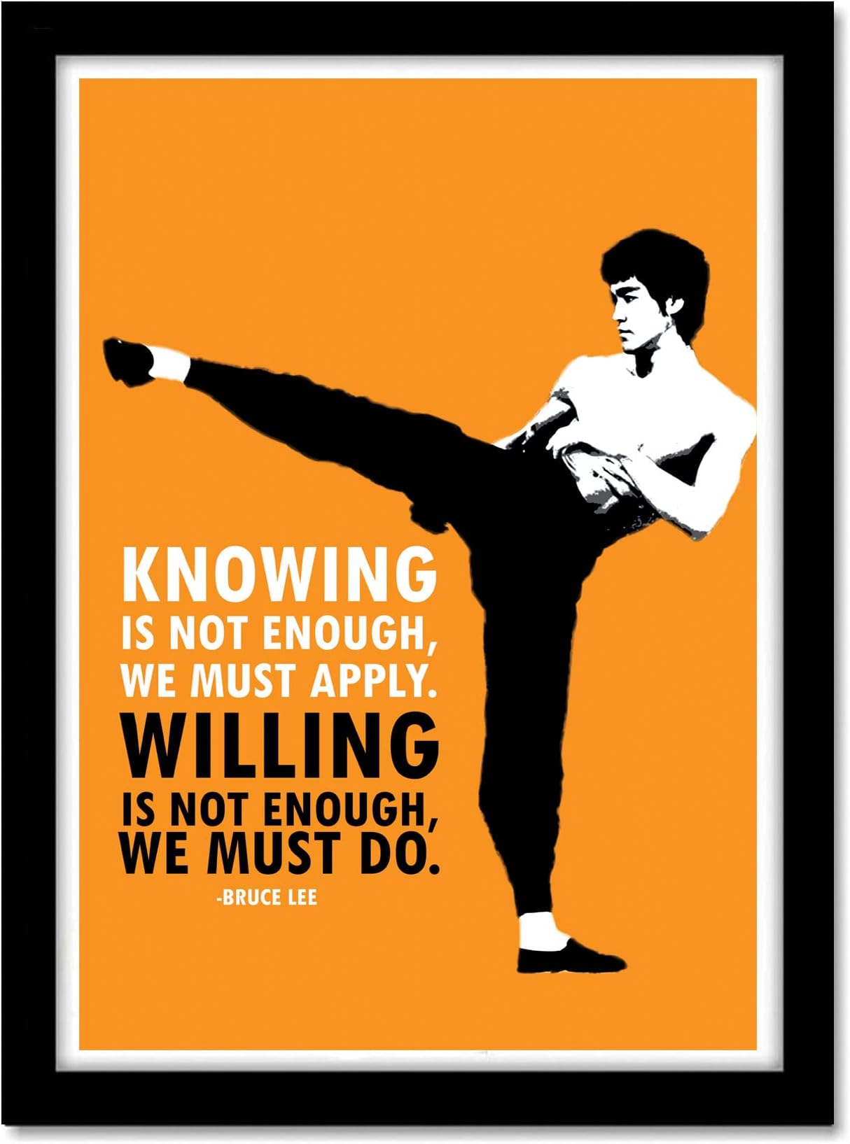 Good Hope Bruce Lee Framed Poster – 10x13 Inch Wall Art – Martial Arts Legend Print – Bruce Lee Motivational Decor– inspirational quote – Home, Office, or Gym