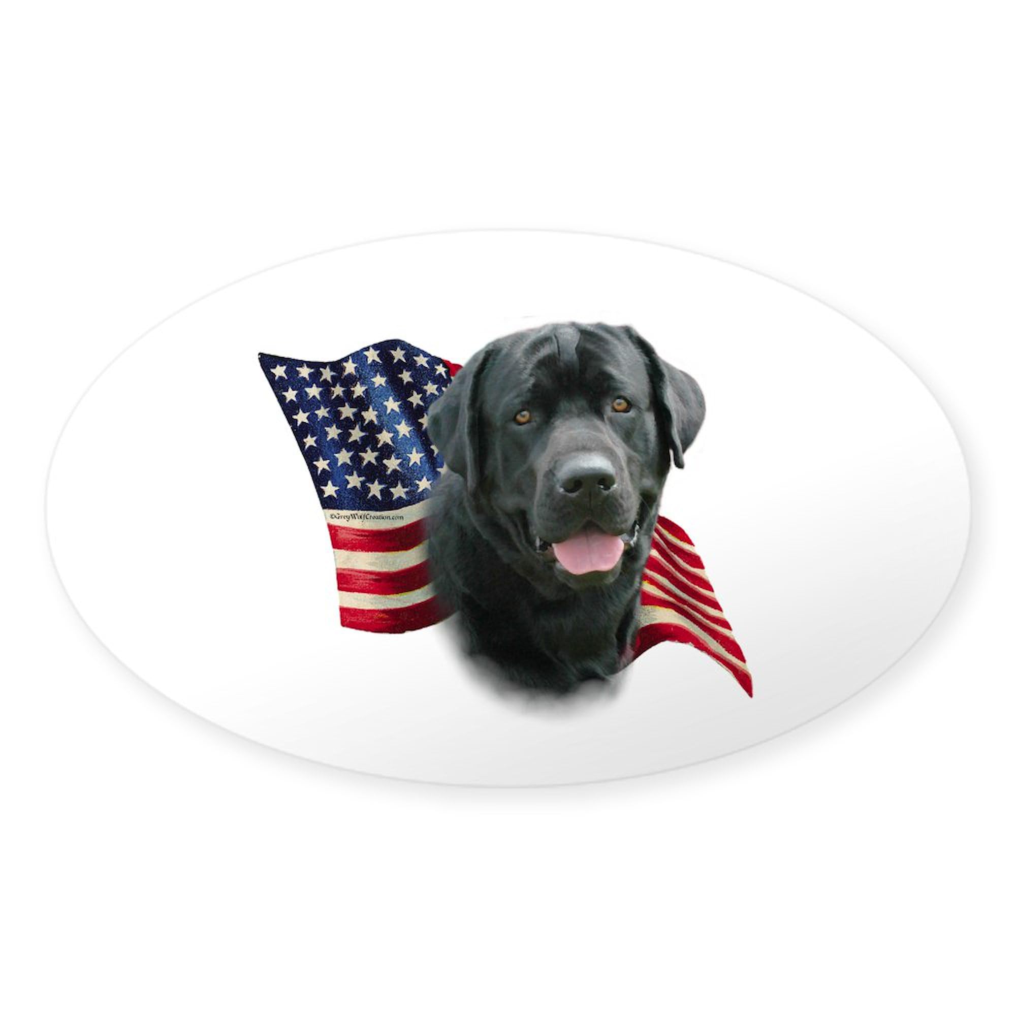 CafePress Black Lab Oval Car Bumper Sticker