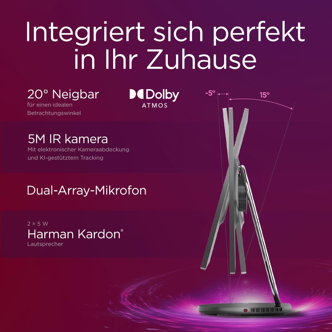 Lenovo Yoga All in One PC | 31.5" UHD Display | Intel Core Ultra 7 258V | 32GB RAM | 1TB SSD | NVIDIA GeForce RTX 4050 | Windows 11 Pro | QWERTZ | grau | inkl. Tastatur & Maus | 2 Jahre Premium Care