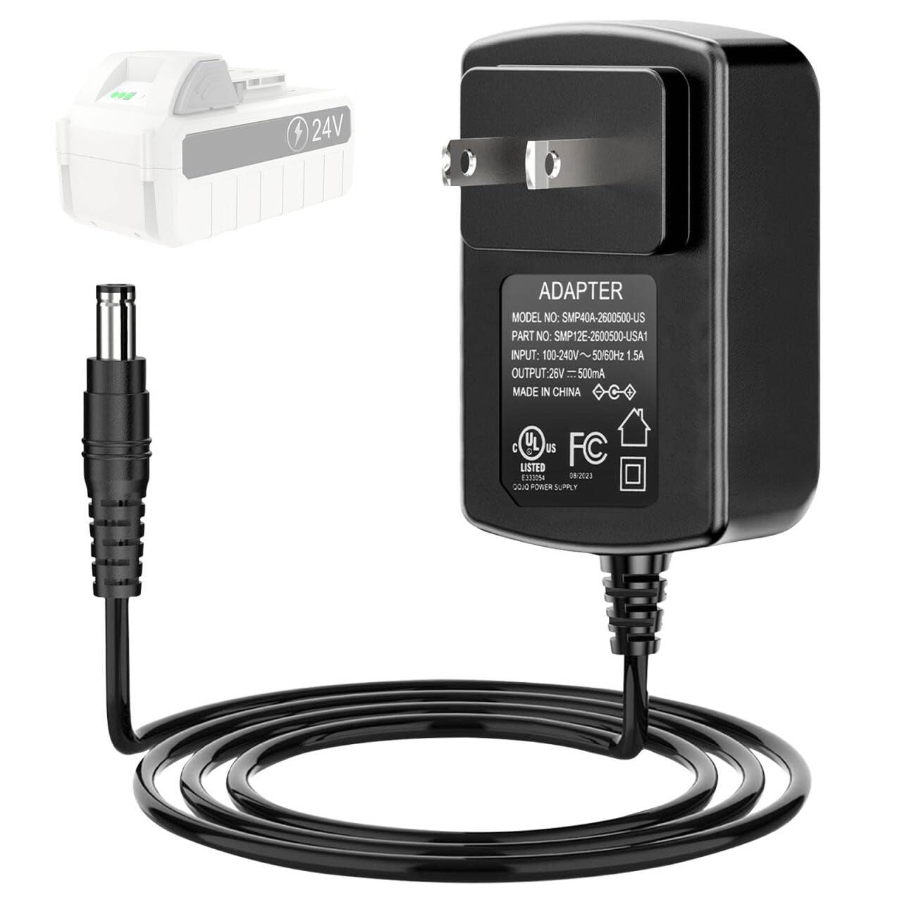 24VCHRG-QC iON+ Quick Charger for Snow Joe & Sun Joe 24V iBAT24 and 24VBAT Series Batteries Compatible with All iON Battery Models iBAT24-LT, iBAT24-XR, 24VBAT-LTE, 24VBAT-XR AC Adapter