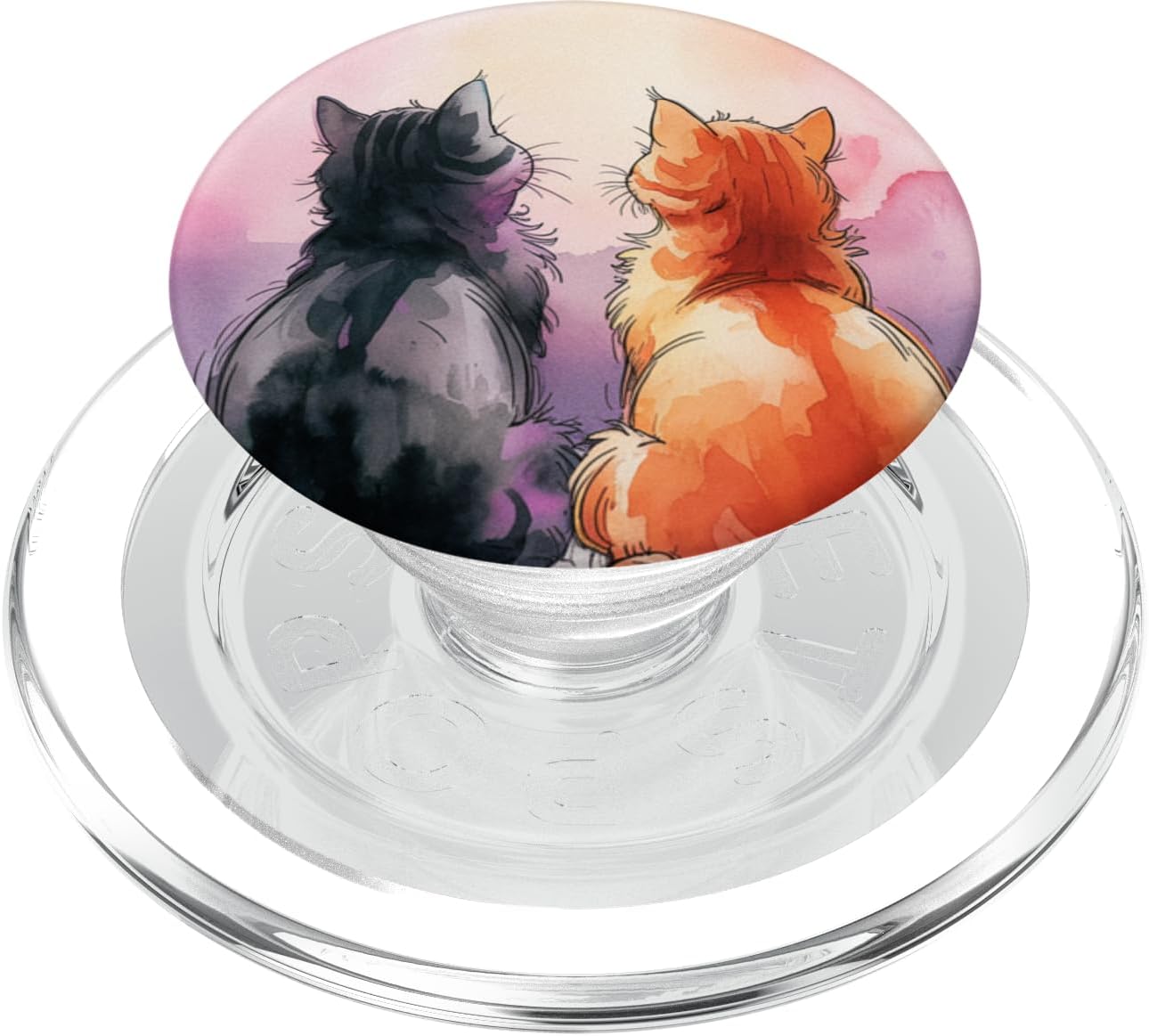 Orange and Black Cat PopSockets PopGrip for MagSafe