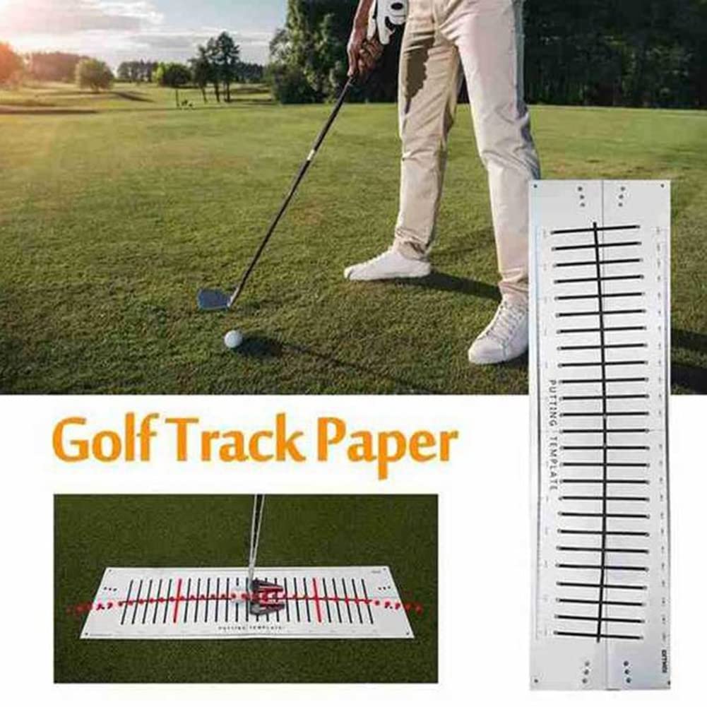 Kqcibz -15 degree Golf Putter Putting Mat Trainer Indoor Putting Green Pad Equipment Golf Hitting Line Training Aids, White