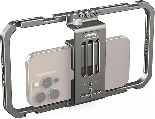Miniatura 8 de SmallRig Kit universal de aparejo de video para teléfono con asas estabilizador de mano de aluminio para iPhone 1413 ProMax para Huawei y otros