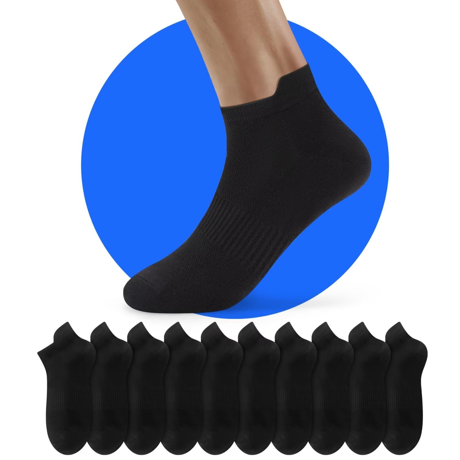 NUOZA 10 Paia Calzini Corti Uomo Donna Traspirante Cotone Running Sportivi Estivi Ciclismo Trekking Calze Tennis Invisibili Fantasmini