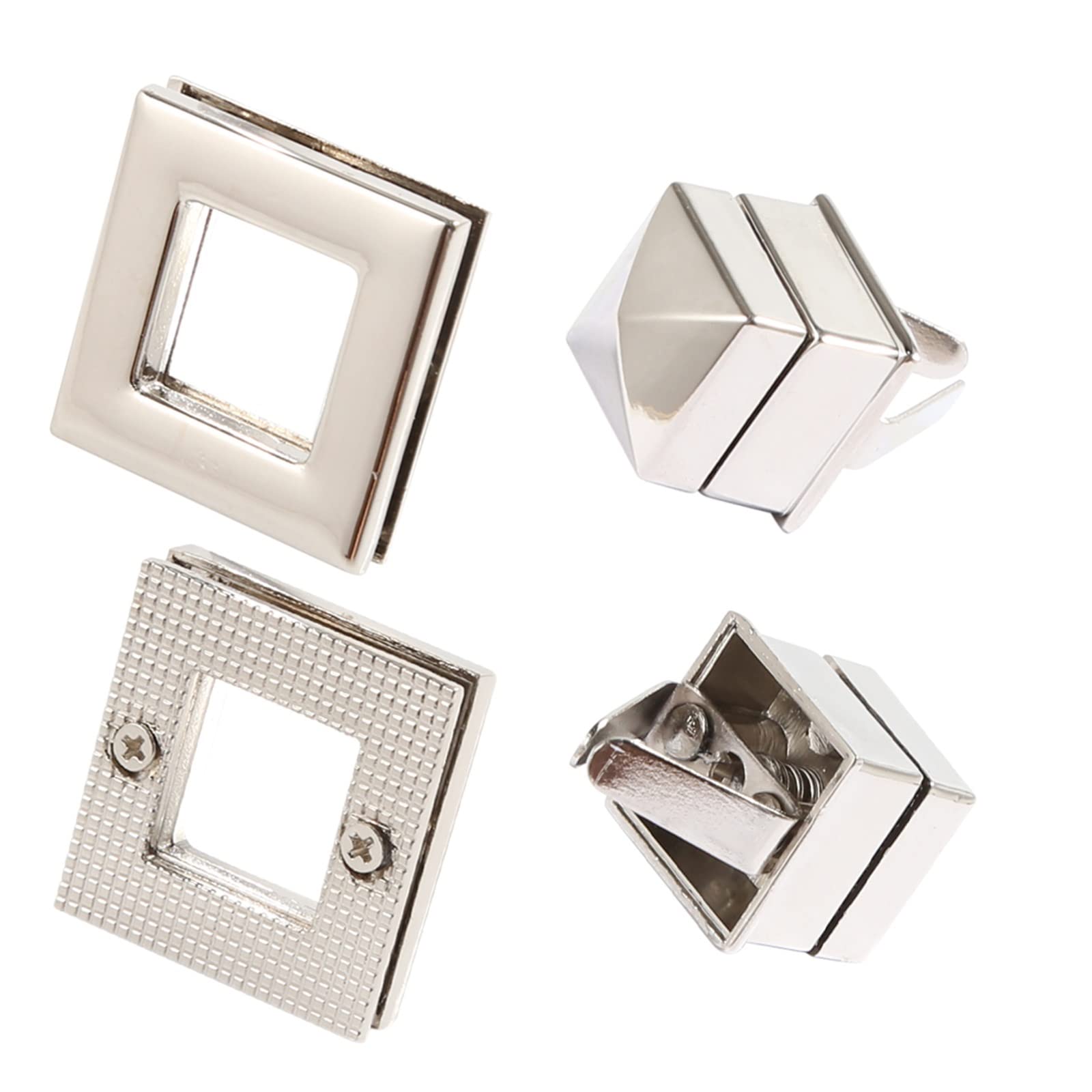 PVUVTNAHW 10PCS 3.1CM Square Turn Lock Twist Locks For DIY Handbag Purse Hardware Luggage Bags(Silver)