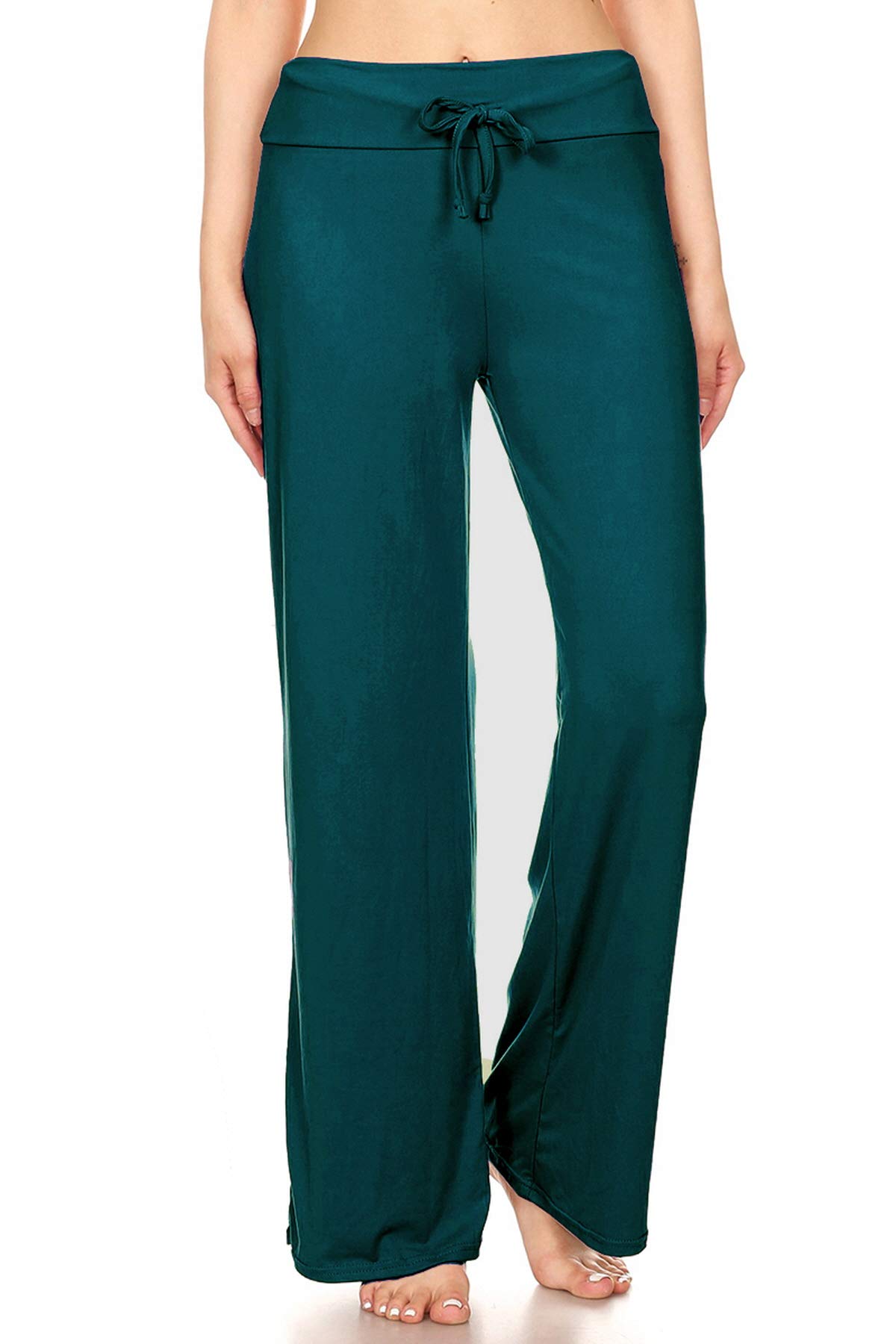 Leggings Depot Women's Wide Leg Drawstring Pajama Pants for Lounge, Sleep