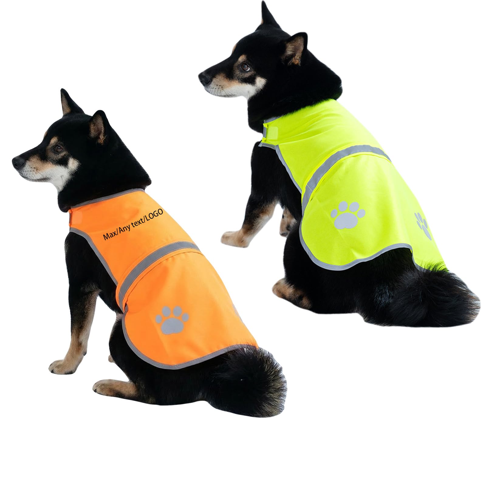 Personalised Reflective Dog Safety Vest, Customisable Text and Logo, High-Visibility Jacket, Sizes S-XXL (2 color to choose, XXL)